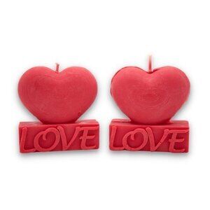 Love Candles (Set of 2) in Red